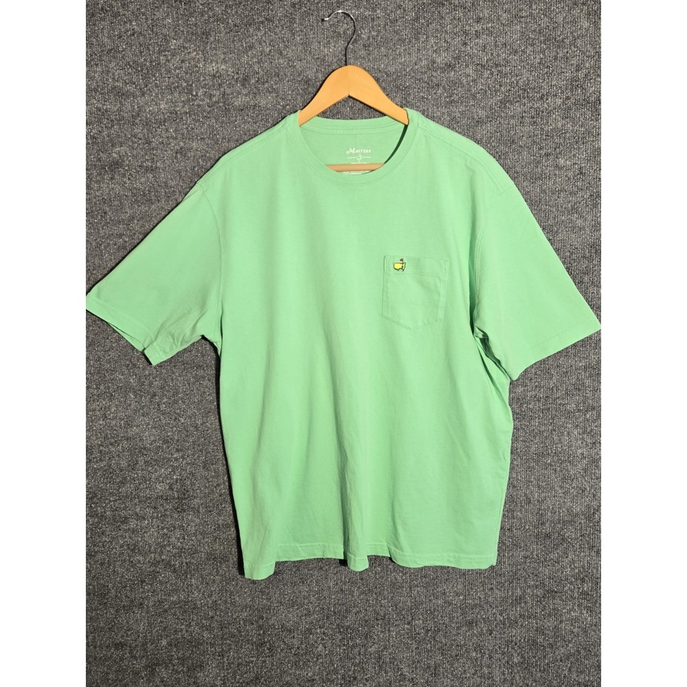 Masters Augusta National Green Pocket Tee Shirt Mens Large Golf Logo Cotton
